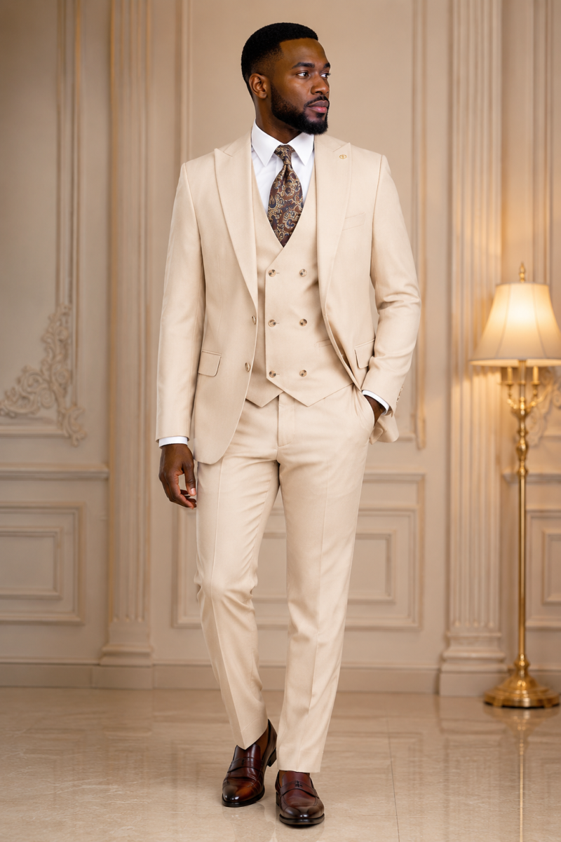 Three-Piece white Gentleman Suit