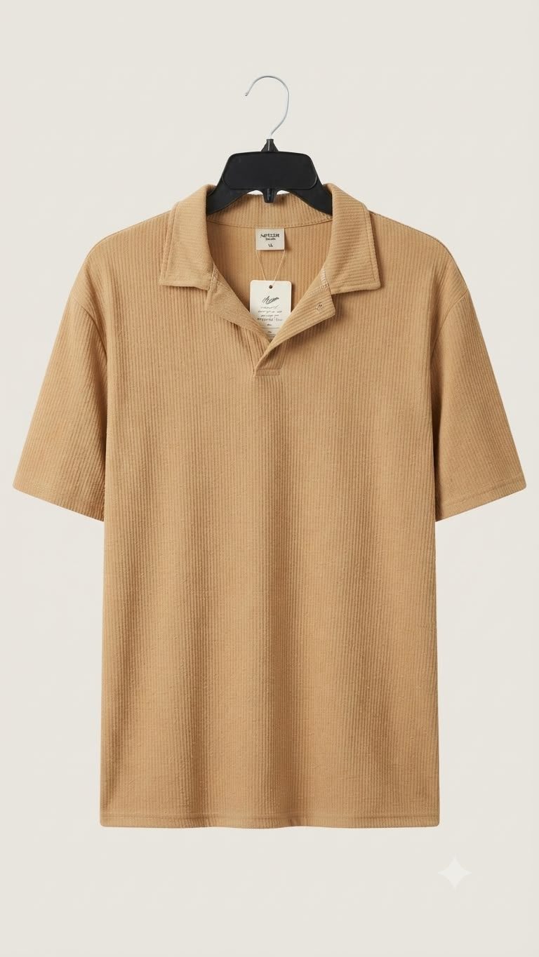 Hector Premium Tan Ribbed Polo Shirt